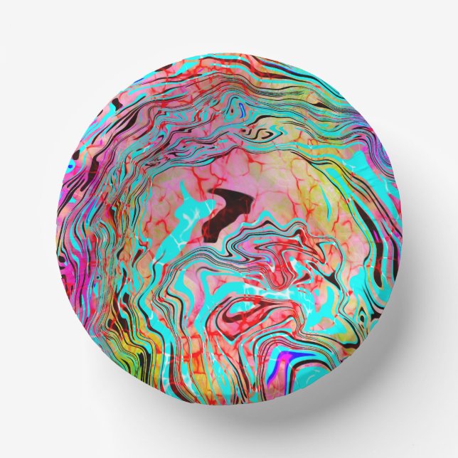 Tranquility Abstract Fluid Art  Paper Bowls (Front)