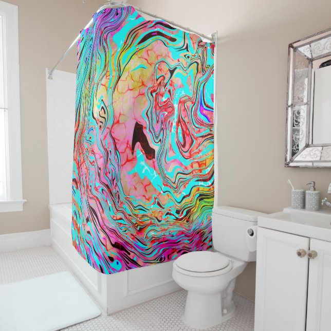 Tranquility Abstract Fluid Art    Shower Curtain (In Situ)