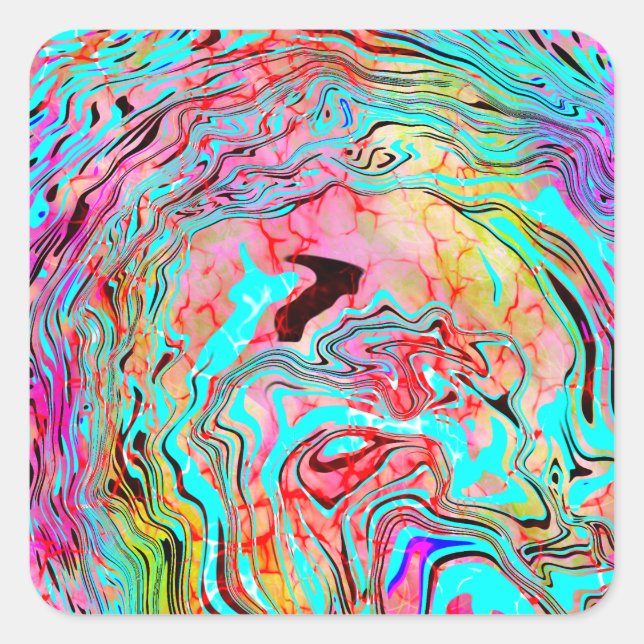 Tranquility Abstract Fluid Art    Square Sticker (Front)