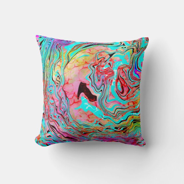 Tranquility Abstract Fluid Art    Throw Pillow (Front)