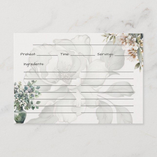 Tranquility Basic Recipe Card  (Front)