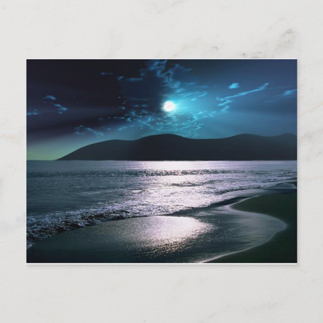Tranquility Beach Moonrise Postcard (Front)
