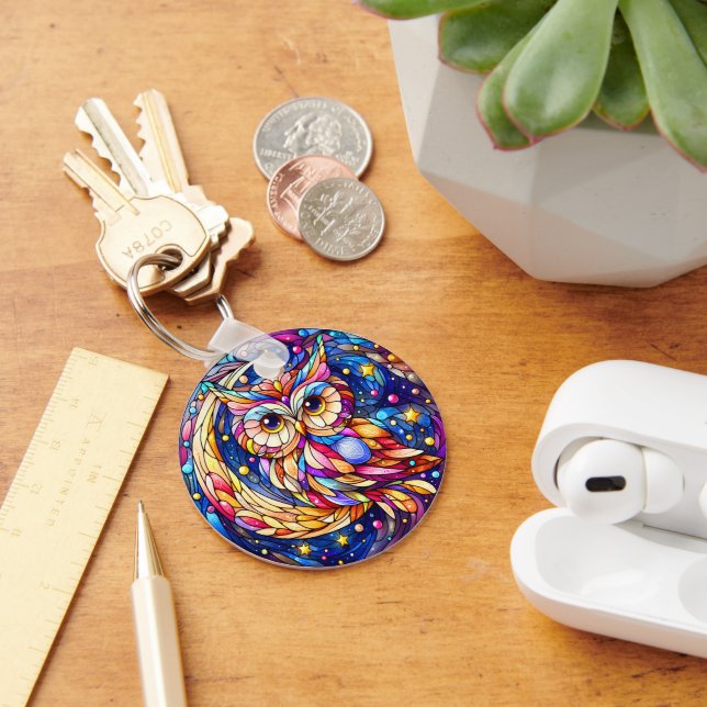 Tranquility in Glass A Floral Stained Glass Window Keychain (Desk)