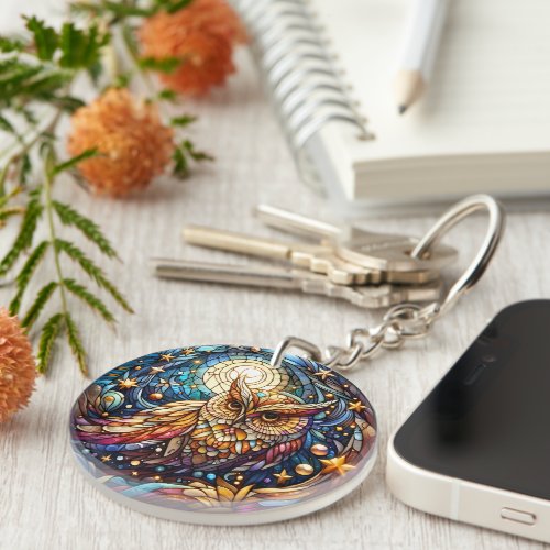 Tranquility in Glass A Floral Stained Glass Window Keychain