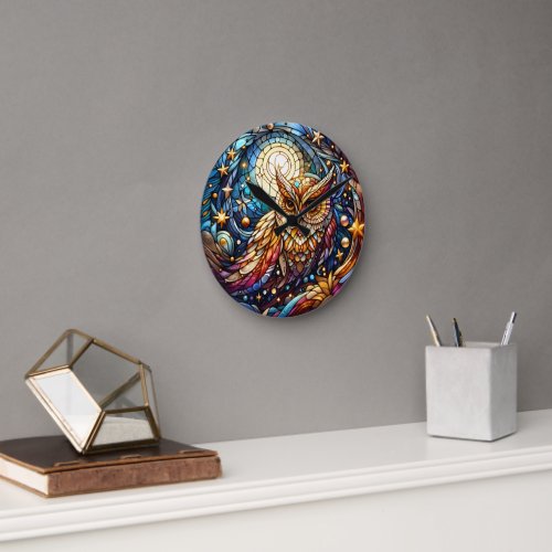 Tranquility in Glass A Floral Stained Glass Window Round Clock