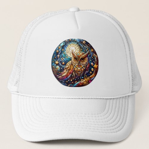 Tranquility in Glass A Floral Stained Glass Window Trucker Hat