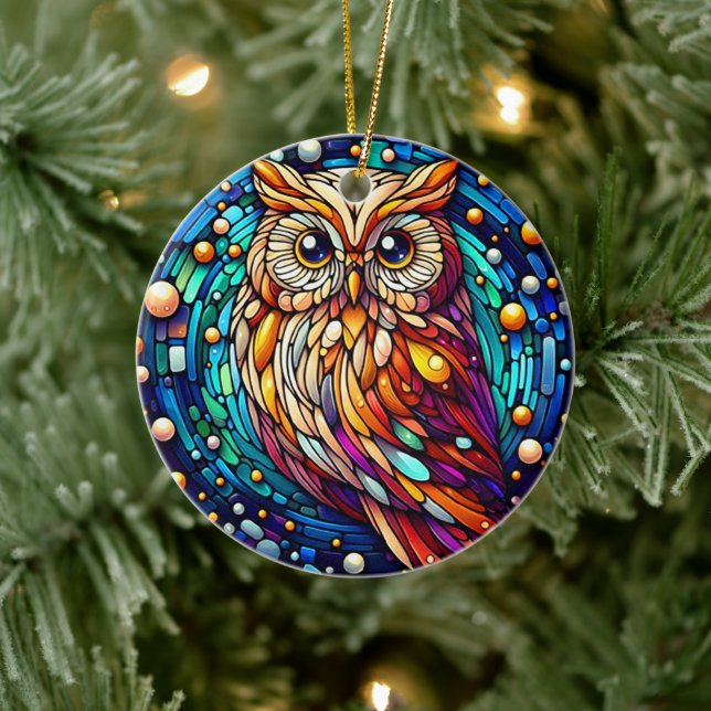 Tranquility in Glass Bench And Flowers On Stained Ceramic Ornament (Tree)