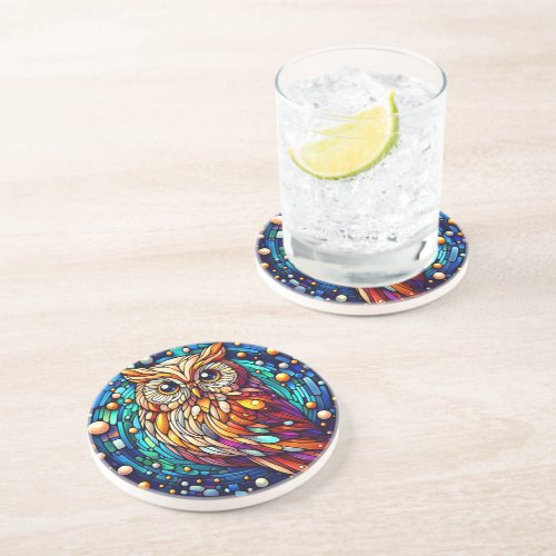 Tranquility in Glass Bench And Flowers On Stained Coaster