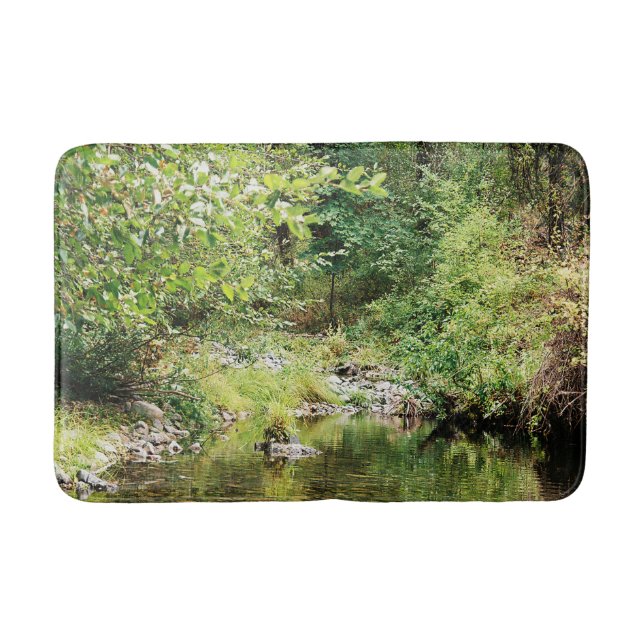 Tranquility in the woods....... bath mat (Front)