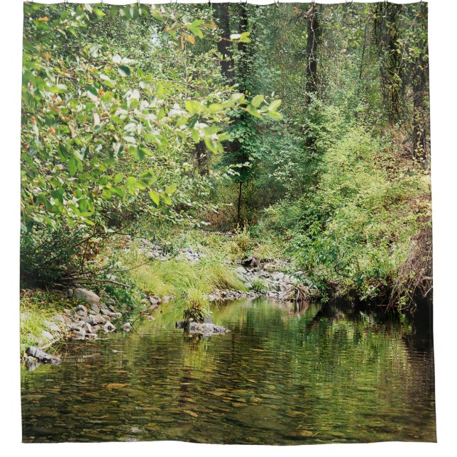 Tranquility in the woods...... shower curtain (Front)