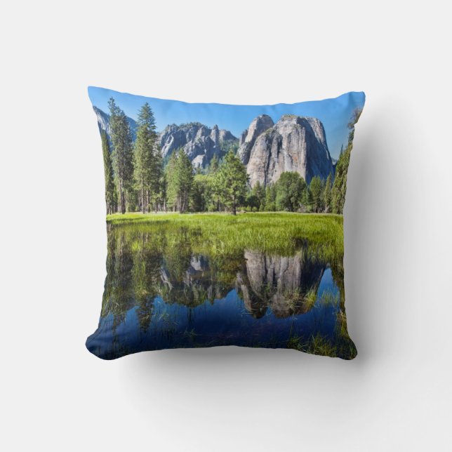 Tranquility In Yosemite Throw Pillow (Front)