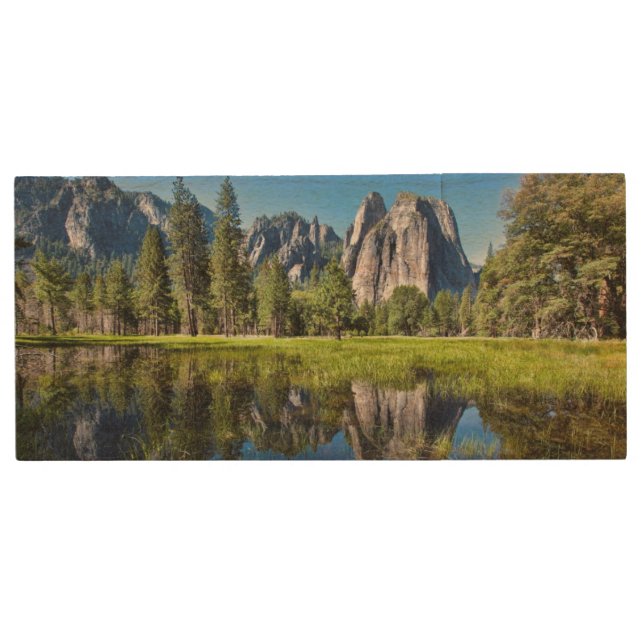 Tranquility In Yosemite Wood USB Flash Drive (Front)