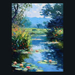 Tranquility: Monet-Inspired Water Lily Photo Print<br><div class="desc">Capture the essence of peace and serenity with this stunning Monet-inspired water lily painting. The soft brushstrokes and muted colors evoke a sense of tranquility,  making it the perfect piece to add a touch of calm to any home or office.</div>