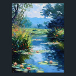 Tranquility: Monet-Inspired Water Lily Photo Print<br><div class="desc">Capture the essence of peace and serenity with this stunning Monet-inspired water lily painting. The soft brushstrokes and muted colors evoke a sense of tranquility,  making it the perfect piece to add a touch of calm to any home or office.</div>