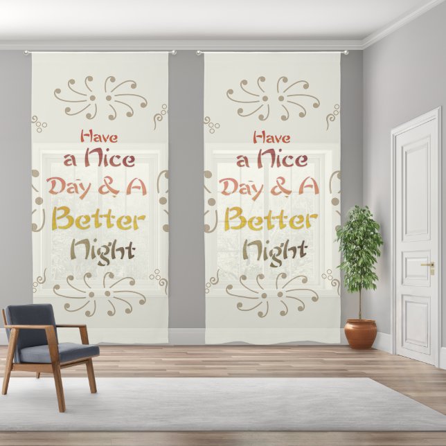 Tranquility Panel: Have a Nice D & a Better Night Sheer Curtains (Wide)