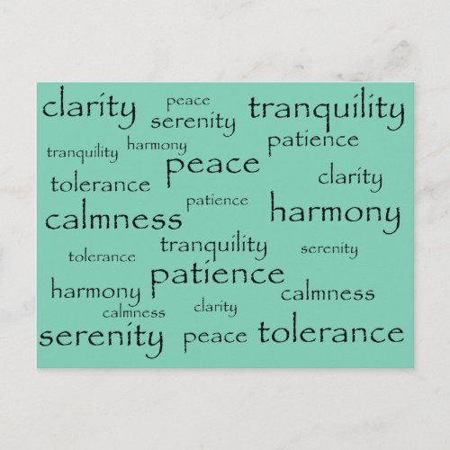 tranquility peace harmony postcard