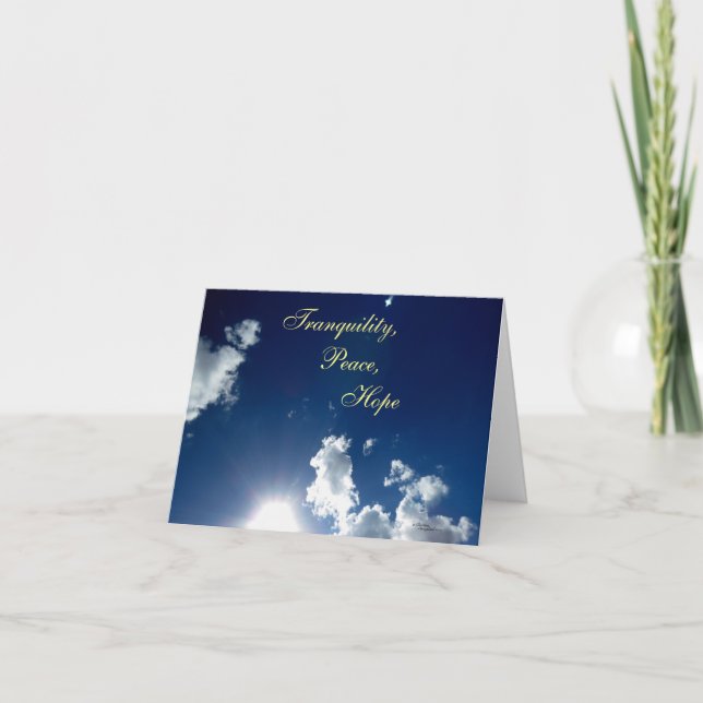 Tranquility Peace Hope Clouds Note Card (Front)