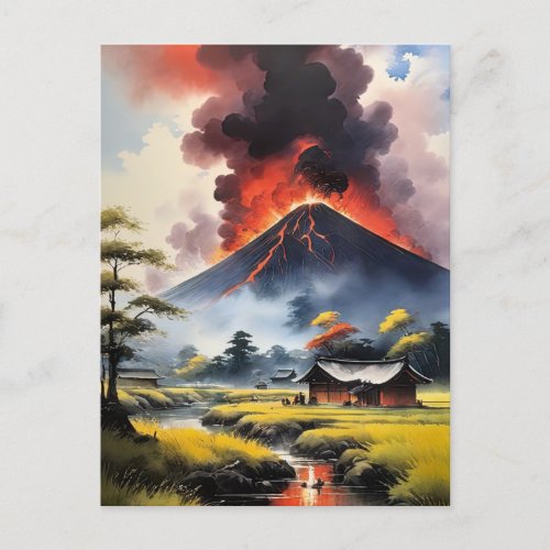 Tranquility Shattered by Volcanic Fury Postcard