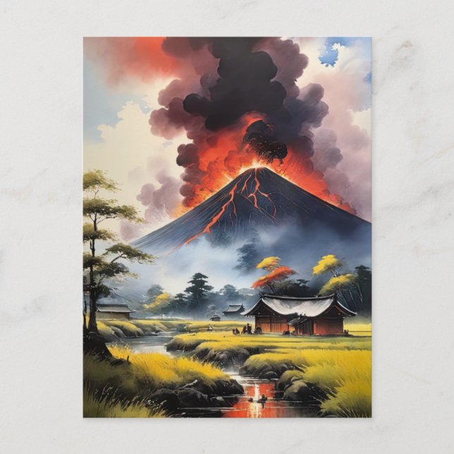 Tranquility Shattered by Volcanic Fury Postcard (Front)