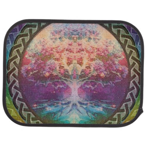Tranquility Tree of Life in Rainbow Colors Car Mat