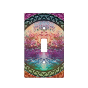 Tranquility Tree of Life in Rainbow Colors Light Switch Cover