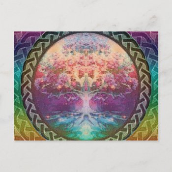 Tranquility Tree Of Life In Rainbow Colors Postcard by thetreeoflife at Zazzle