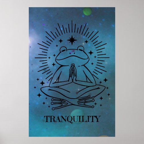 Tranquility Yoga Frog Poster