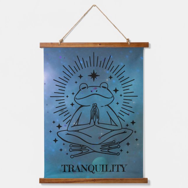Tranquility Yoga Frogs Hanging Tapestry (Front)