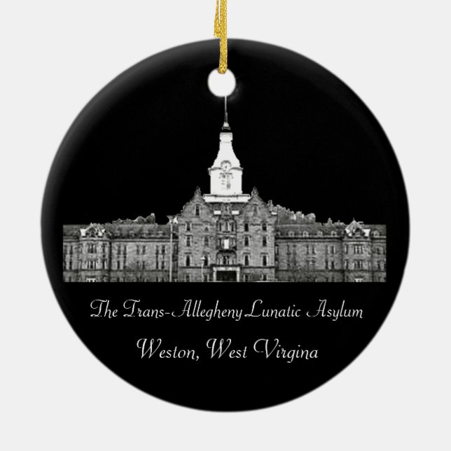 Trans-Allegheny Lunatic Asylum Ceramic Ornament (Back)