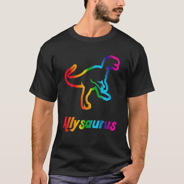 Trans Ally Allysaurus Gay Pride LGBTQ Trans Flag D T-Shirt (Front)