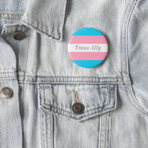 Trans Ally Editable Text Transgender Pride Flag Button