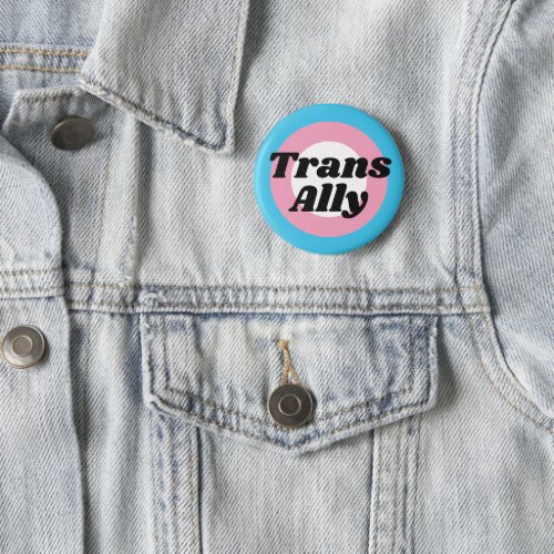 Trans Ally Editable Text Transgender Pride Flag  Button