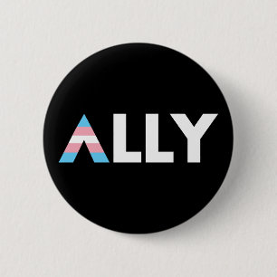 Trans Ally LGBTQ Transgender LGBT Button