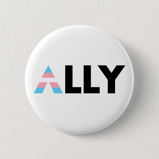 Trans Ally LGBTQ Transgender LGBT Button (Front)