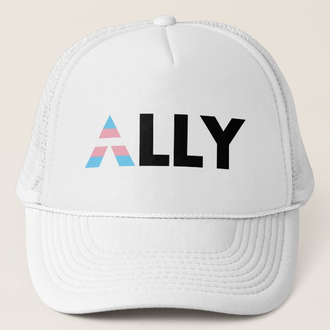Trans Ally LGBTQ Transgender LGBT Trucker Hat (Front)