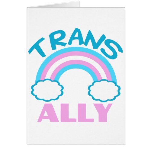 Trans Ally Transgender Rainbow Card