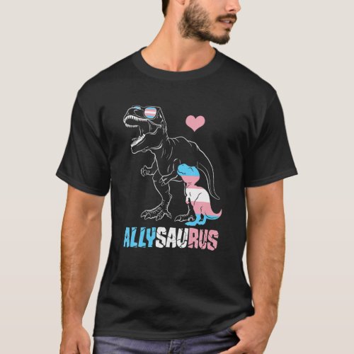 Trans Allysaurus Dinosaur Rex Saurus Transgender L T_Shirt