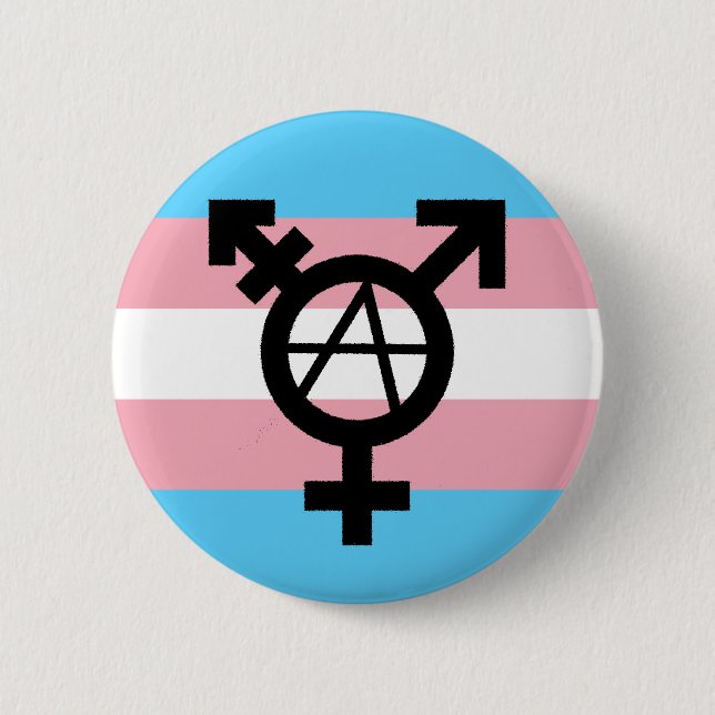 Trans Anarchy Flag Button (Front)