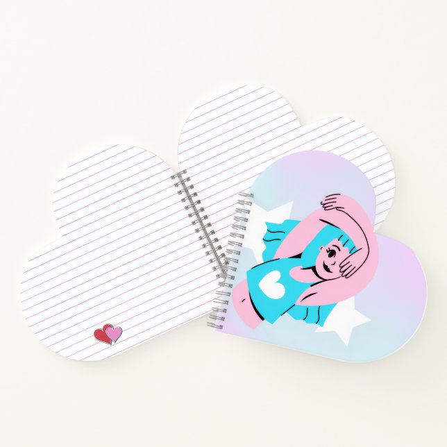 trans art design on heart shape notebook (Inside)
