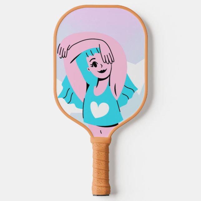trans art design on pickleball paddle (Front)