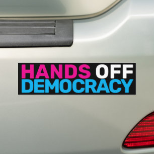 Trans Art Feminist Protest Hands Off Democracy Bumper Sticker