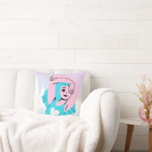trans art on throw pillow