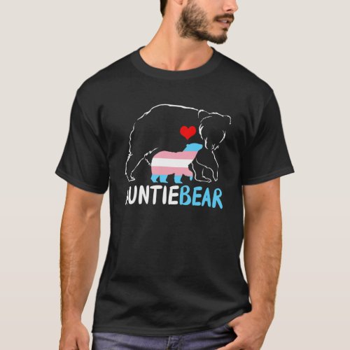 Trans Auntie Bear Proud Transgender Aunt Bear Rain T_Shirt