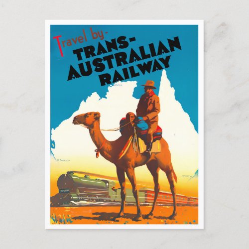 Trans Australian Railway vintage travel Postcard