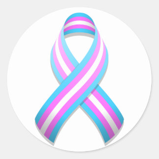 Trans Awareness Ribbon Round Sticker