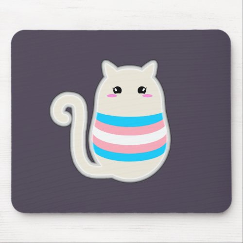 Trans Cat Mouse Pad