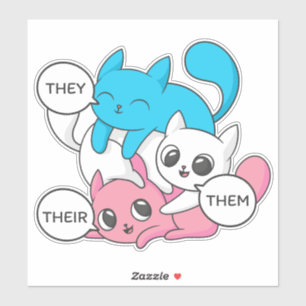 Trans Cats They Them Their Pronouns Transgender II Sticker
