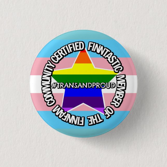 (Trans) Certified FinnFam Member Badge Button (Front)