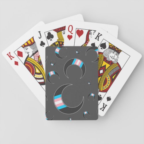 Trans Crescent Moon Playing Cards