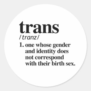 Trans Definition T-Shirt Classic Round Sticker